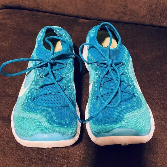 NEW Nike Free 5.0 Flyknit Women's Running Shoes 615806-413 Size 8 Atomic Teal - Picture 11 of 16